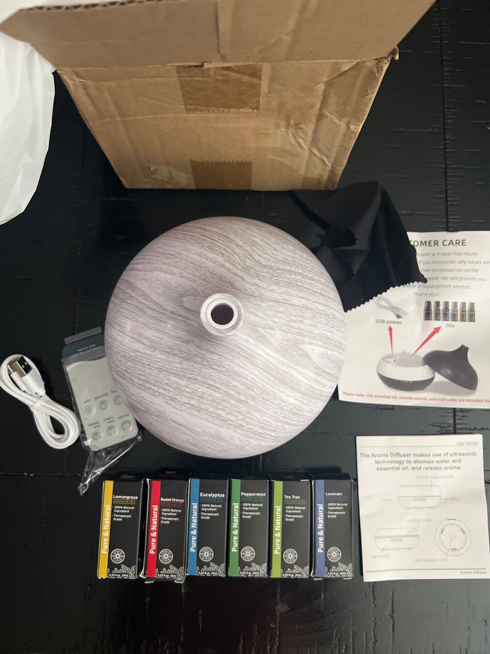New NIB Marble Essential Oil Diffuser Aromatherapy 6-Pack Pure Natural Oils Set